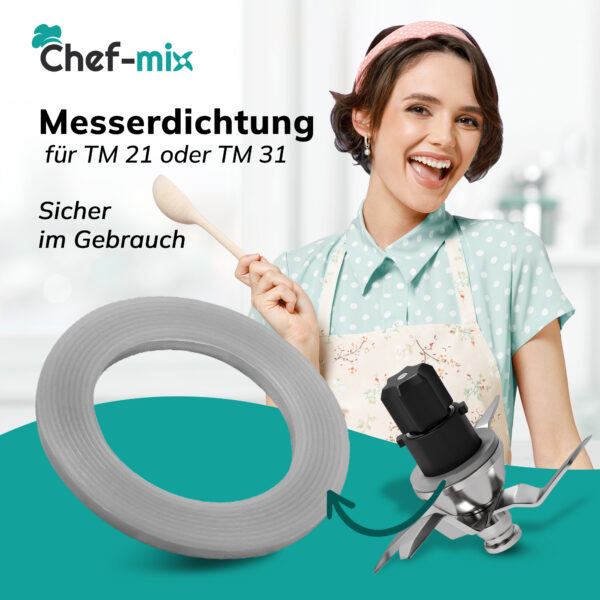 Messerdichtung 39/26mmØ Dichtungsring für Küchenmaschine Thermomix TM21 TM31